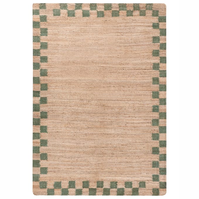 BEED - Vloerkleed - Beige/Groen - 160 x 230 cm - Jute