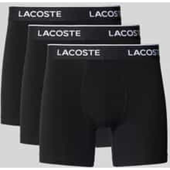 Lacoste Heren Boxershorts Met Lange Pijp Boxer Briefs 3-Pack Zwart - Maat M