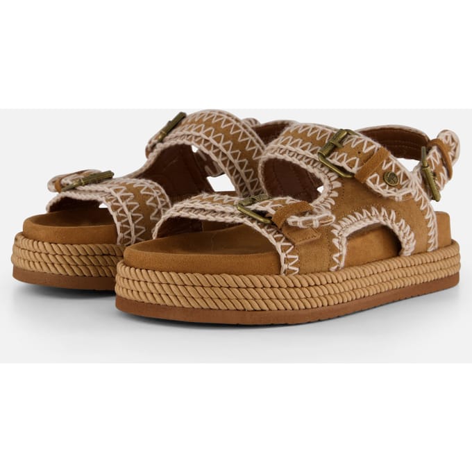 Warmbat Bokhara Sandalen cognac Suede - Maat 37