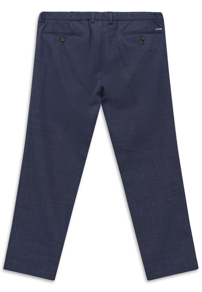 Bugatti Herren Broek met bandplooien, stretch en easy-care functie