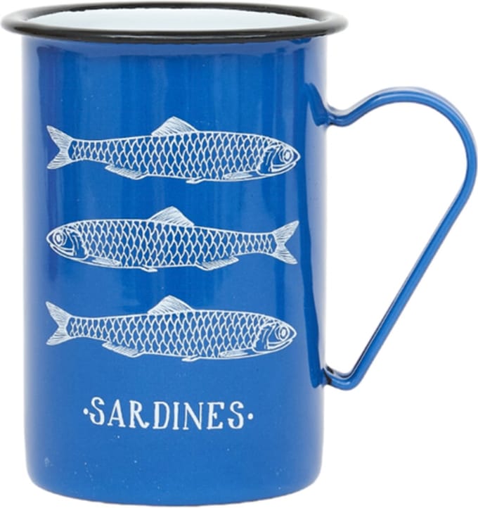 Emaille beker sardine blauw 8x11,5 - BATELA