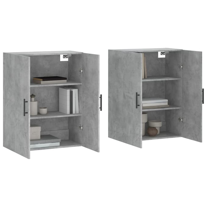 vidaXL - Hangkasten - 2 - st - 69,5x34x90 - cm - betongrijs