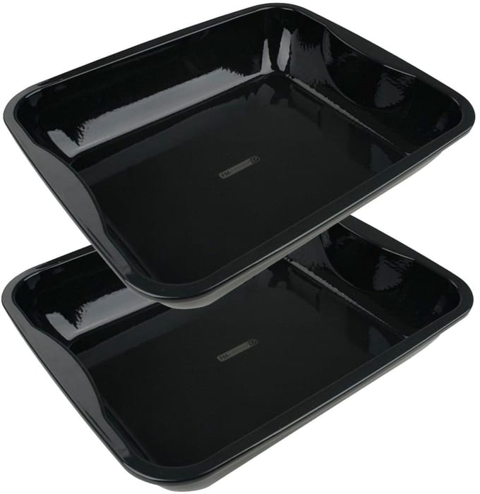 Set van 2 ovenschaal van geëmailleerd staal 40 x 34 cm FM Professional Barbecue