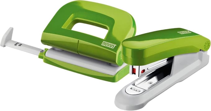 Bureauset met Nietmachine en Perforator - Inclusief 1000 Nietjes - Groen