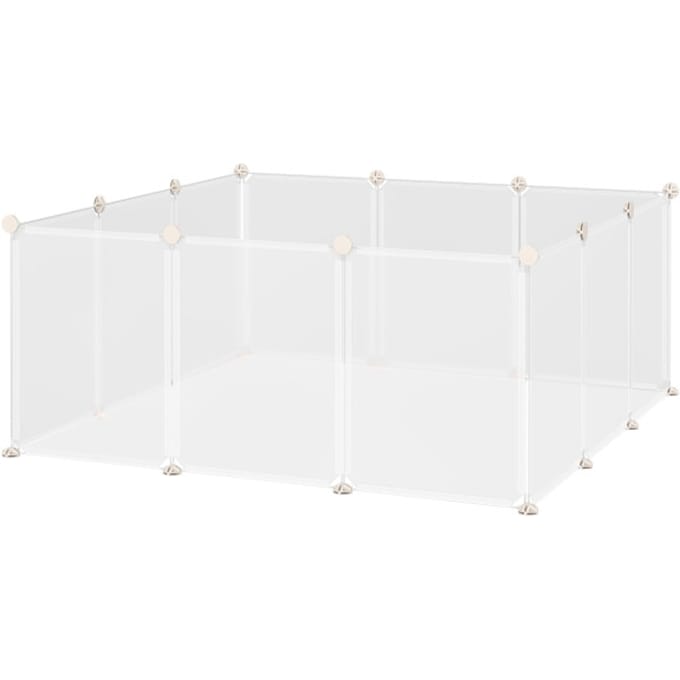 4goodz Pawhut dierenren kunststof 105x105x45 cm 12 panelen