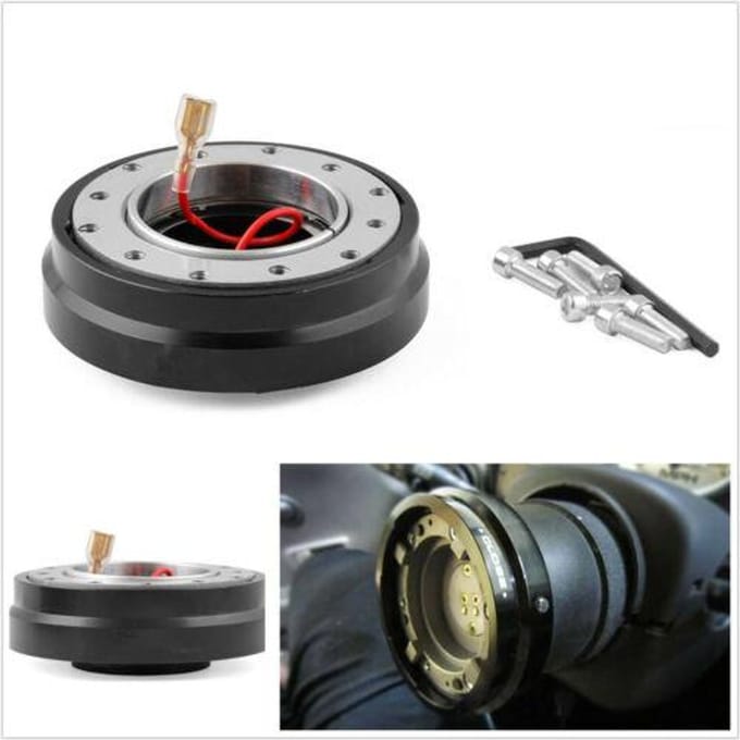 Adaptateur de Moyeu à Démontage Rapide Universel pour Volant de Voiture Auto Kit Boss Snap Off black