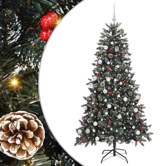 vidaXL - Kunstkerstboom - Groen - 180 - cm - PVC - en - Plastic - en - Staal