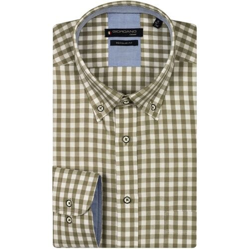 Giordano Overhemd Ivy Oxford Gingham Check Button-Down Pastel Groen / male