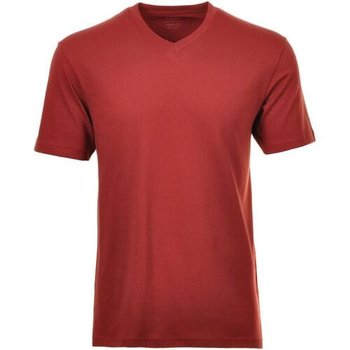 Ragman T-Shirt Uni V-Neck Single Jersey Wijnrood / male