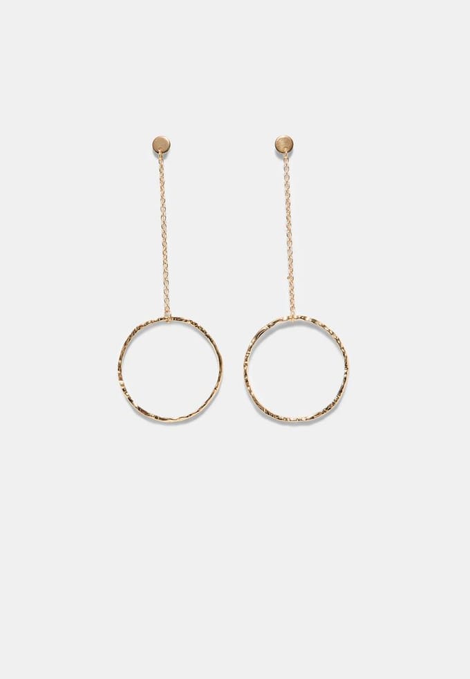 Stradivarius Lange cirkelvormige oorhangers  Goud OS
