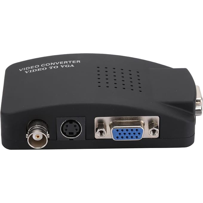 BNC S-Video Naar VGA HD Converter Adapter Voor Computer PC Monitor EU Plug