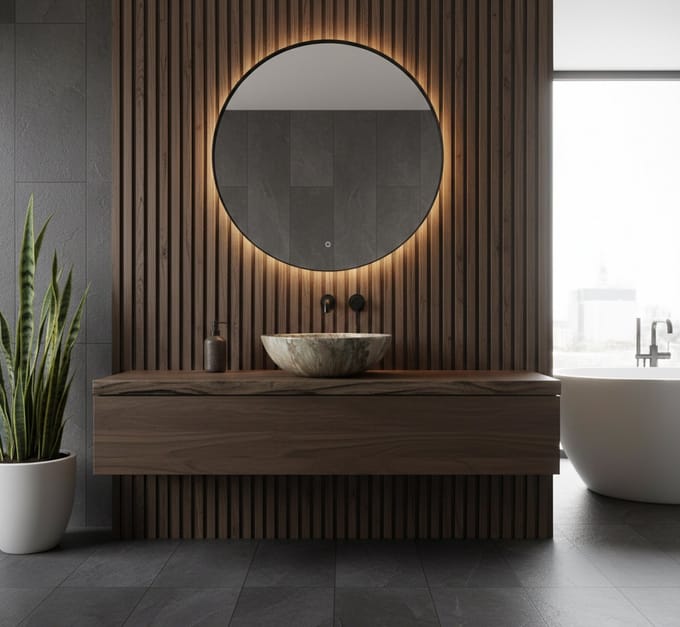 KAYvit Canyon marmerlook opbouw waskom | bruin 405X405X130