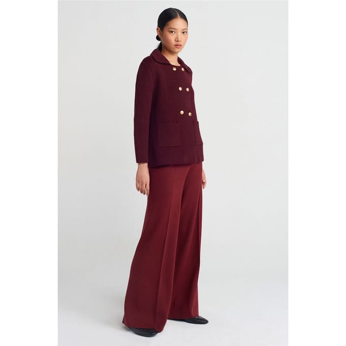 Vrouwen Wijde-Pijpen Gebreide Broek