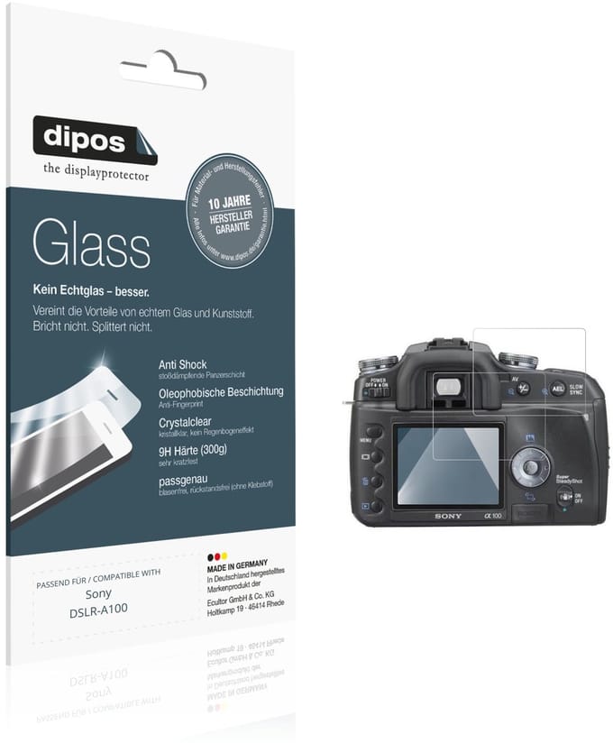 dipos – 2x Pantserfolie geschikt voor Sony DSLR-A100 | 9H Screenprotector