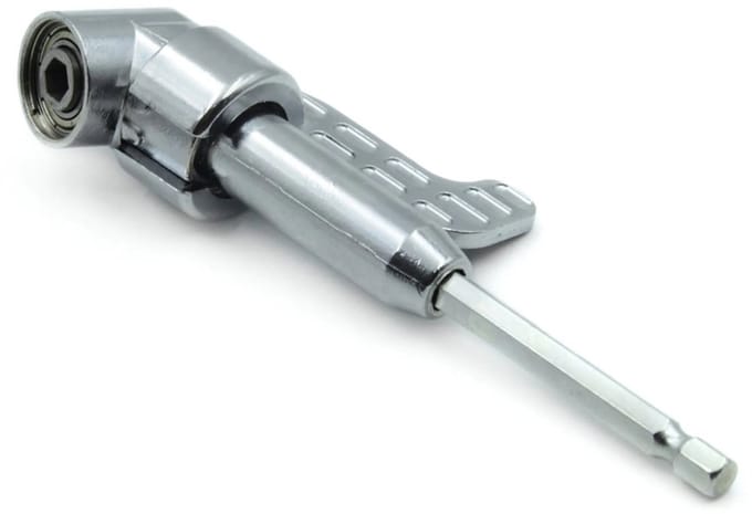 GEKO Hoekadapter voor boormachine - roestvrij staal - 130 mm - compact ontwerp