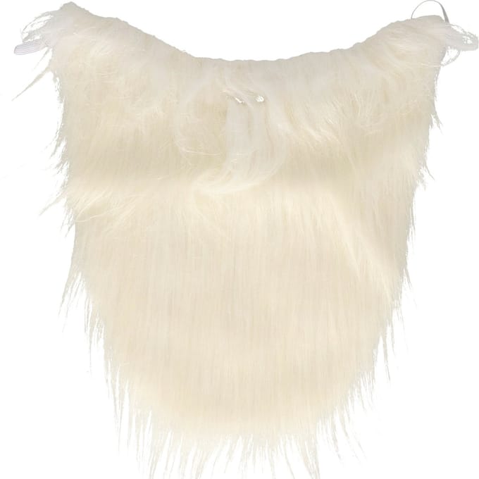 Faram Carnaval/verkleed accessoires baard - half lang - wit - aan elastiek - kabouter/oude man