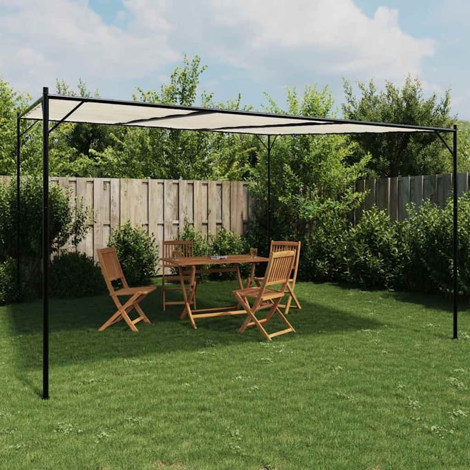 vidaXL - Prieel - 4x4 - m - 180 - g/m² - stof - en - staal - wit