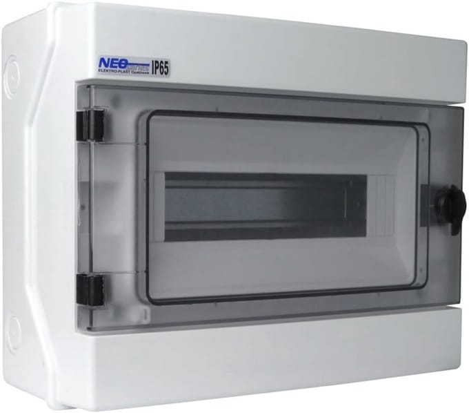 Verdeeldoos Vochtige Ruimtes - Zekeringkast Opbouw - Elektrische Installatie - IP65 Waterdicht - 12 Modules - Grijs