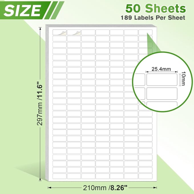 CE - Universele Zelfklevende Etykety - Mat - 25,4x10mm - 50 Vellen