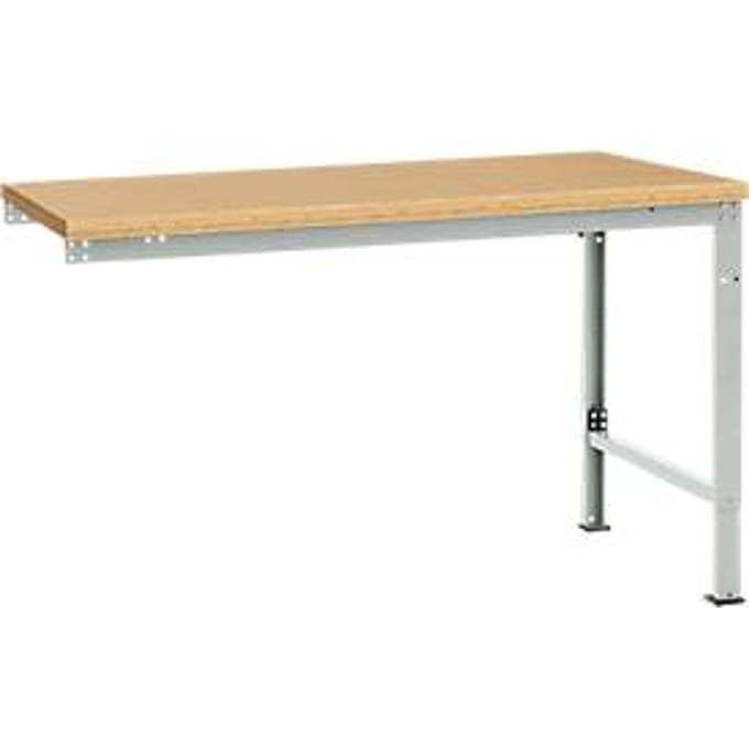 Manuflex aanbouwtafel UNIVERSAL Speciaal, tafelblad multiplex, 1500 x 1000, lichtgrijs
