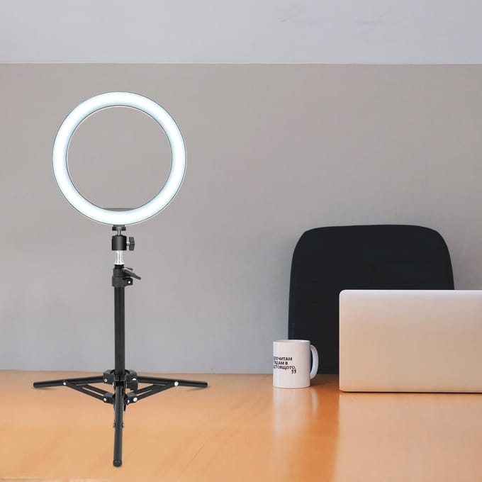 Verstelbare Videolamp Statief Stand 2 secties 50cm Draagvermogen 1.5KG met Universele 1/4 inch Interface voor Video LED zwart