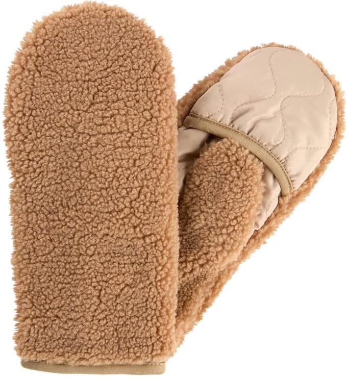 camel active Teddyhandschoenen met materiaalmix - Maat womenswear-S - Karamel