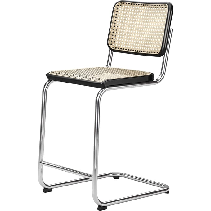 Thonet S 32 VH / VHT Freischwinger - Beuken zwart (TP 29) gebeitst - H 102 cm