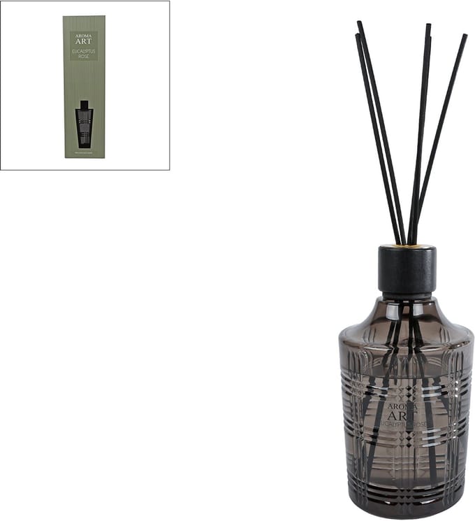 Van Manen diffuser set Aroma Art eucalyptus rose 800ml oud groen glas.