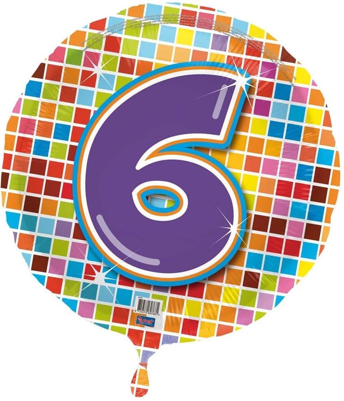 6 jaar Birthday Blocks folieballon - 43 cm