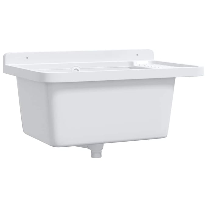 vidaXL - Gootsteen - wandgemonteerd - 60x40x28 - cm - hars - wit
