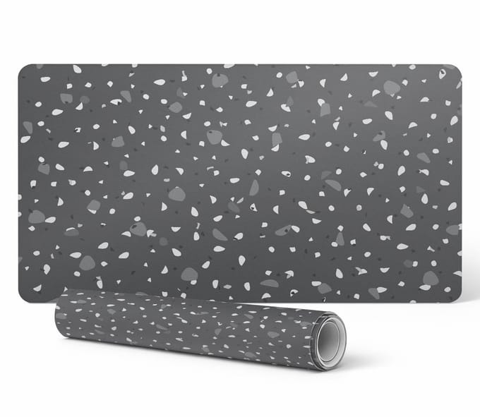 Beschermende mat voor bureau, toetsenbord en muis, met terrazzo-structuur, 90x45 cm