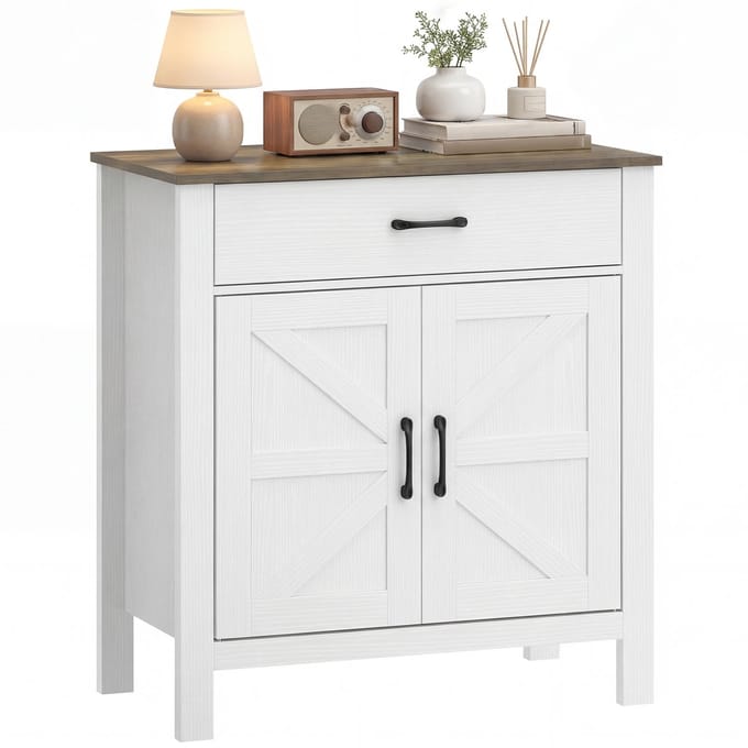 HOMCOM Dressoir-Spaanplaat, MDF-77L x 39,3B x 81,5H cm-Wit