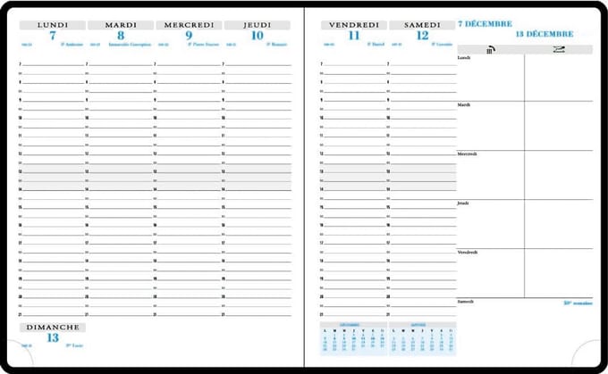 Agenda Vulling 2024 - Dagplanner met Adresboekje - 1 Week Verticaal per 2 Pagina's