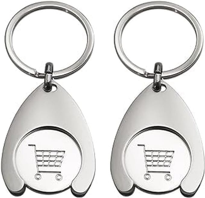 Dailygoods- Winkelwagenmuntjes Set - Sleutelhanger Ringen