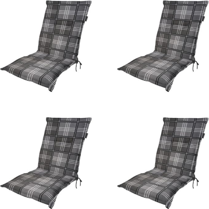 Madison - Tuinstoelkussen Lage Rug Patchy grey - Ca. 105x50 cm - Set van 4