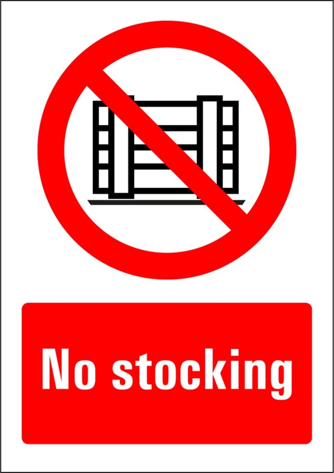 No stocking sticker 210 x 297 mm