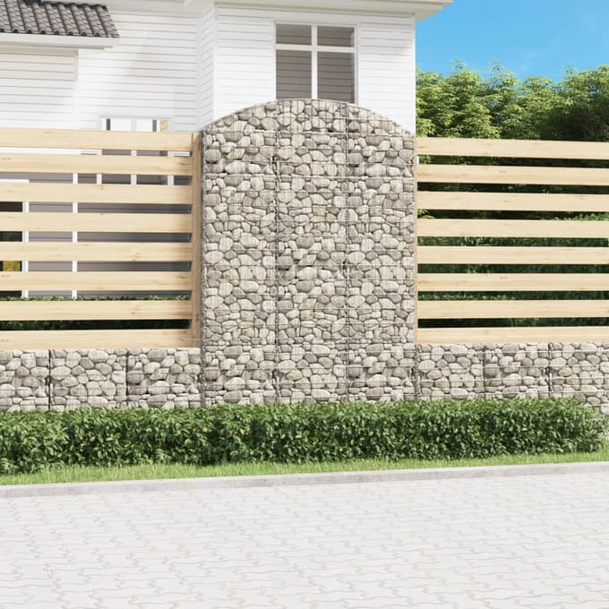 vidaXL - Schanskorf - gewelfd - 150x50x220/240 - cm - gegalvaniseerd - ijzer