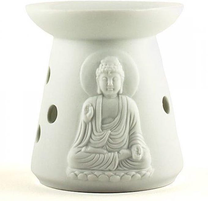 Boeddha Oliebrander - Wit Meditatie