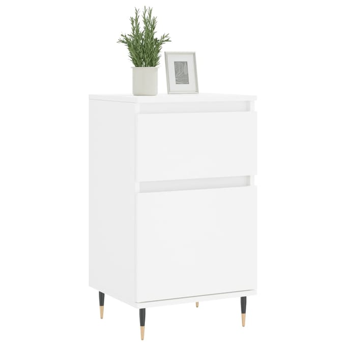 vidaXL - Dressoir - 40x35x70 - cm - bewerkt - hout - wit