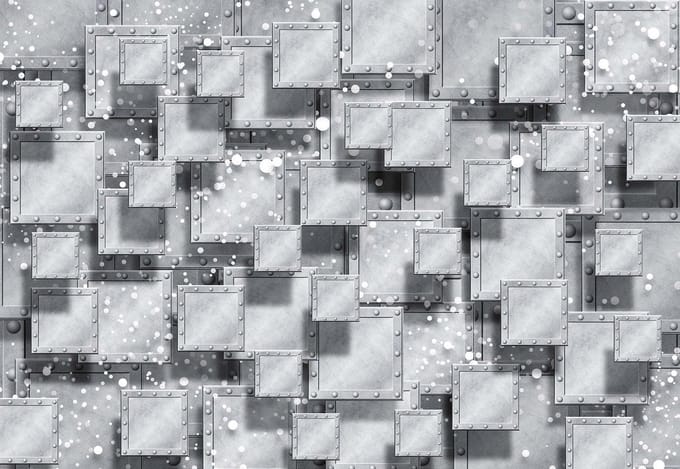 Fotobehang Abstract Modern Grey Silver | XXL - 312cm x 219cm | 130g/m2 Vlies