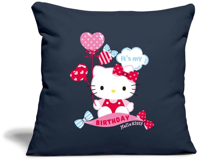 Hello Kitty Met Ballonnen Jarig Ontwerp Sierkussenhoes, 45 x 45 cm