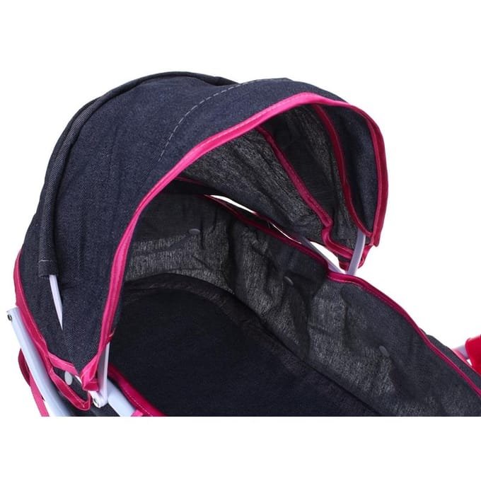Poussette Pour Poupées Profonde Nacelle Poussette Capote Pliante Roues en Mousse