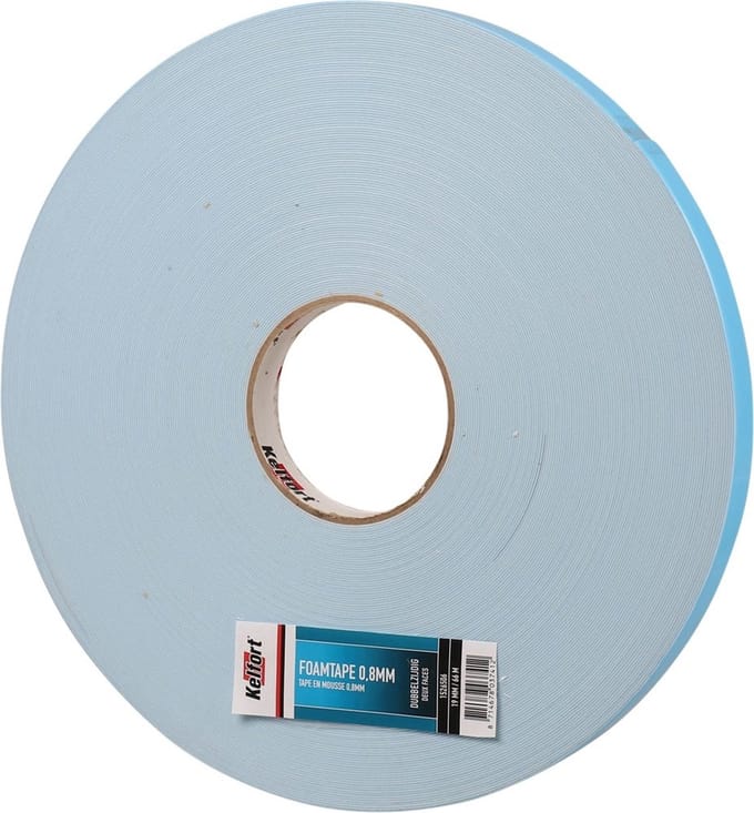 Foam tape dubbelzijdig 0.8mm x 19mm x 66 meter