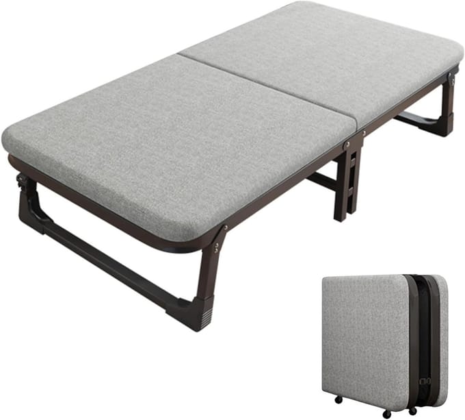 Draagbaar Campingbed - Veldbed Inklapbaar - Kamperen en Reizen - Stabiel Stalen Frame - 185x60cm - One Color