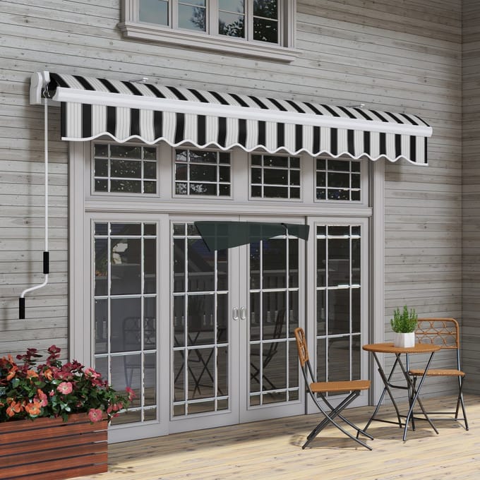 MODFU Luifel Met Handslinger - Aluminium Frame - Uv-Bestendig - Wit