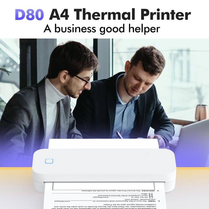 A4 draagbare thermische transferprinter Draadloze tattoo transferprinter Gebruik met mobiele laptop wit