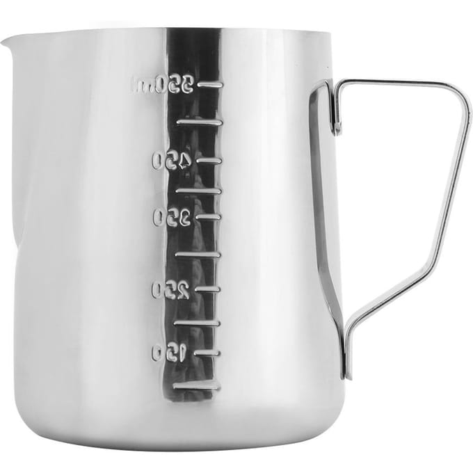 Huishoudelijk Roestvrij staal Koffie Opschuimkannetje Pull Flower Cup Melk Opschuimbeker (550 ml) white