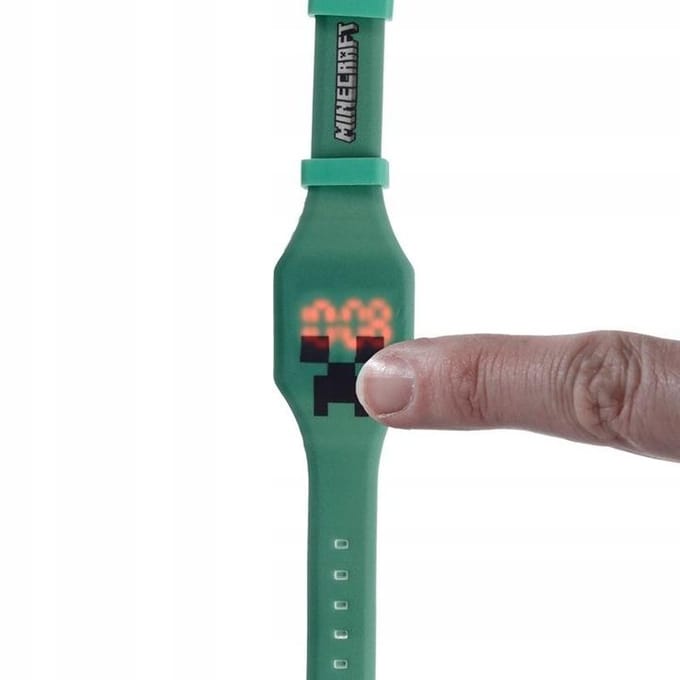 Minecraft kinderhorloge geel - Rubber - Led display - Movie