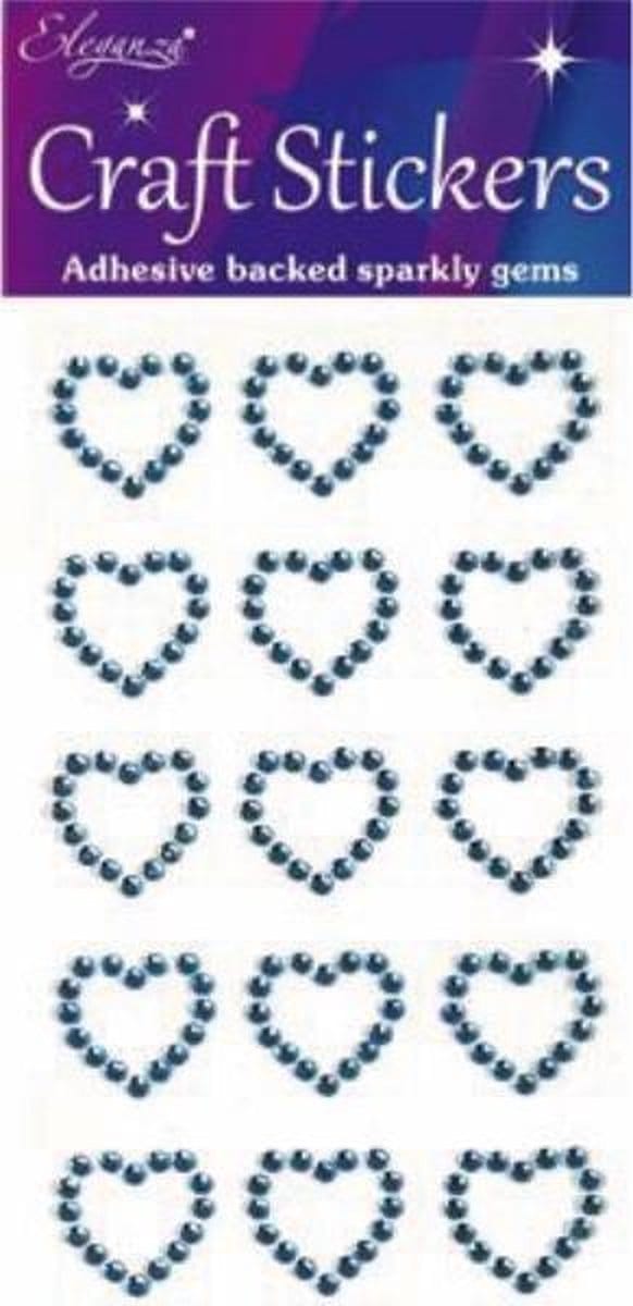 Oaktree - Stickers Diamanten Hartjes Blauw (per vel)