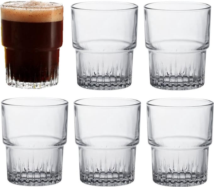 Duralex koffie/espresso glazen Empilable - 12x stuks - transparant - 160 ml - Drinkglazen